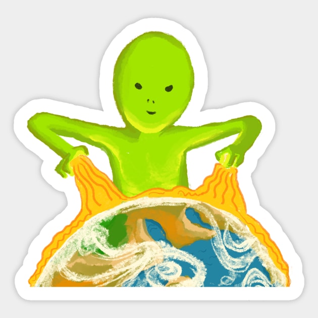 Alien: Beaming on the Eart Sticker by doteau